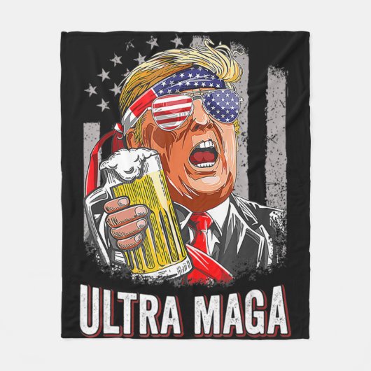 Anti Joe Biden Ultra Maga 4 Fleece Deken (Voorkant)