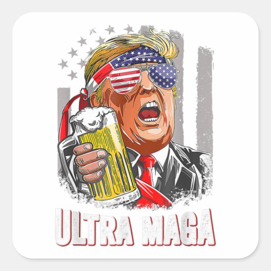 Anti Joe Biden Ultra Maga Vierkante Sticker (Voorkant)