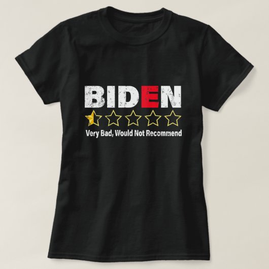 Anti Joe Biden Very Bad One Star Rating Republican T-shirt (Design voorkant)