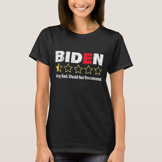 Anti Joe Biden Very Bad One Star Rating Republican T-shirt (Voorkant)