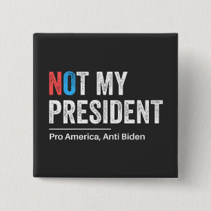 Anti Joe Biden Vierkante Button 5,1 Cm