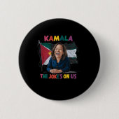 Anti Kamala Harris Palestina Vlag Ronde Button 5,7 Cm (Voorkant)