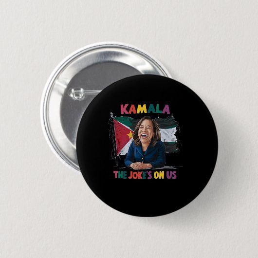 Anti Kamala Harris Palestina Vlag Ronde Button 5,7 Cm (Voorkant /achterkant)