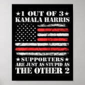 Anti Kamala Harris stomme grap Amerikaanse vlag VS Poster (Voorkant)