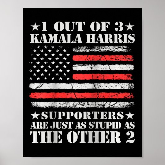 Anti Kamala Harris stomme grap Amerikaanse vlag VS Poster (Voorkant)