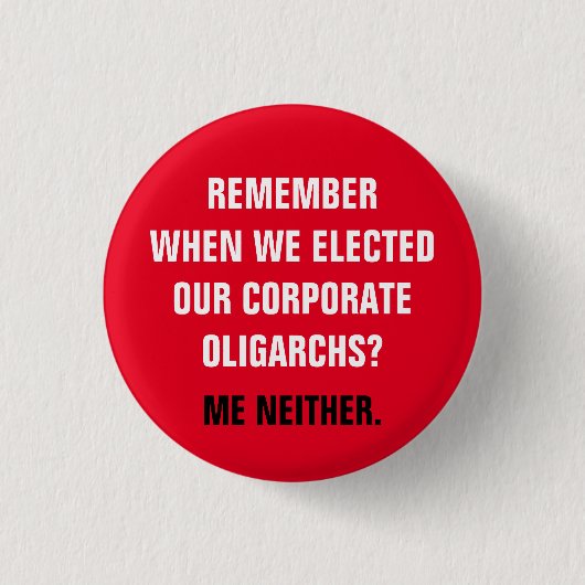 Anti-kapitalistische oligarchen van de kapitalisti ronde button 3,2 cm (Voorkant)