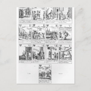 Anti-katholieke speelkaarten ter herdenking van briefkaart