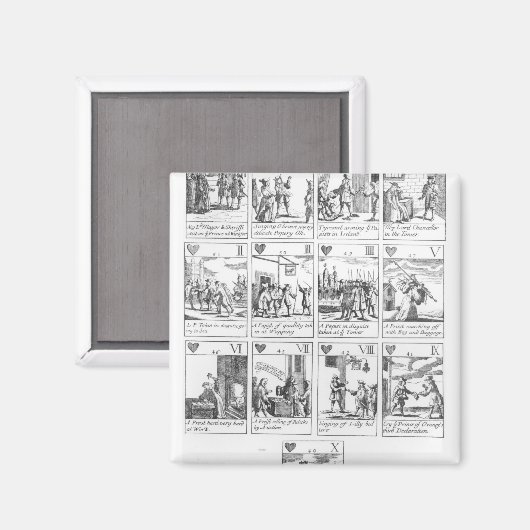 Anti-katholieke speelkaarten ter herdenking van magneet (Voorkant / Achterkant)
