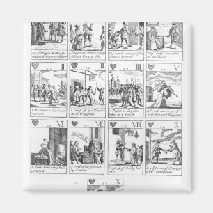 Anti-katholieke speelkaarten ter herdenking van magneet