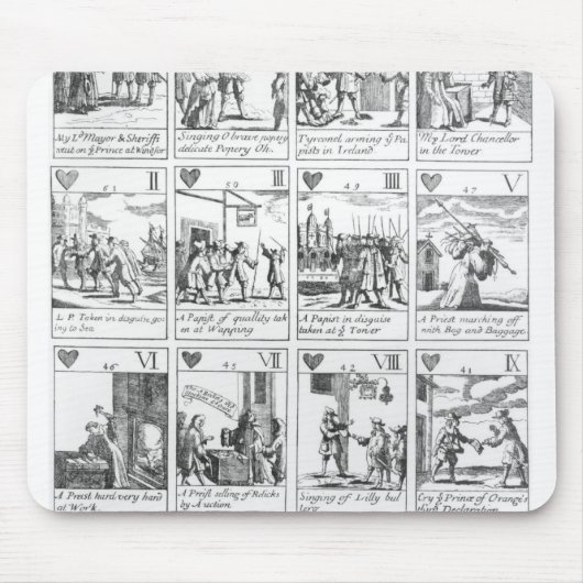 Anti-katholieke speelkaarten ter herdenking van muismat (Voorkant)