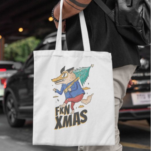 Anti-kerstwolf-Canvas tas