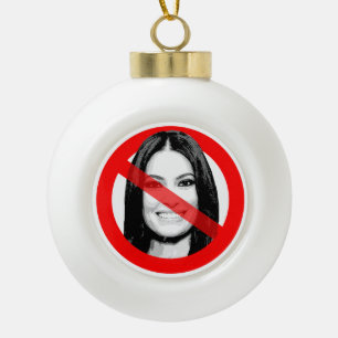 Anti Kimberly Guilfoyle gekruist gezicht Keramische Bal Ornament