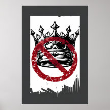 Anti-King Poster – Grunge Crown Protest Art