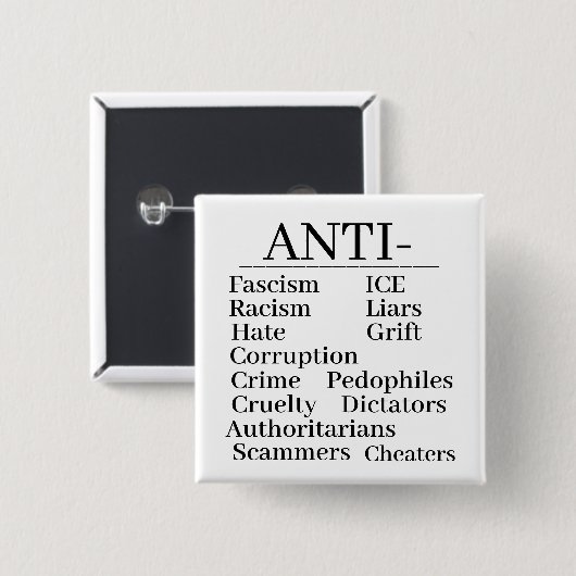 Anti-knop Vierkante Button 5,1 Cm (Voorkant /achterkant)
