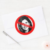 Anti Kristi Noem doorgestreept gezicht Ronde Sticker (Envelop)