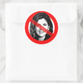 Anti Kristi Noem doorgestreept gezicht Ronde Sticker (Tas)