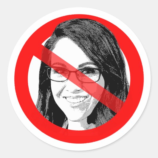 Anti Lauren Boebert doorgestreept gezicht Ronde Sticker (Voorkant)
