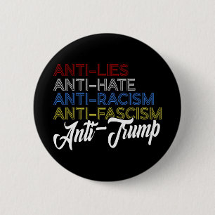 Anti leugens Anti haat Anti racisme Anti fascisme  Ronde Button 5,7 Cm