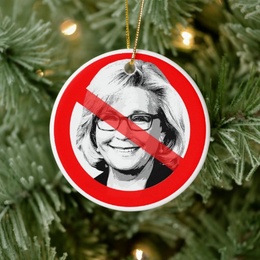 Anti Liz Cheney stak zijn gezicht over Keramisch Ornament (Boom)