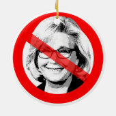Anti Liz Cheney stak zijn gezicht over Keramisch Ornament (Achterkant)
