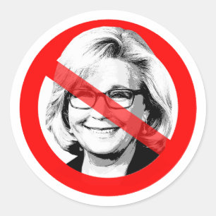 Anti Liz Cheney stak zijn gezicht over Ronde Sticker