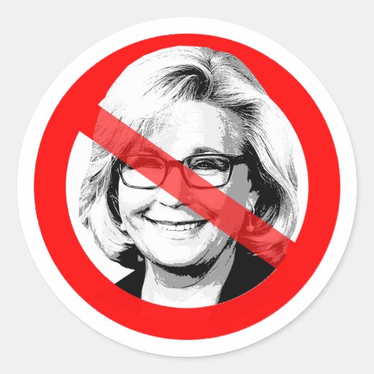 Anti Liz Cheney stak zijn gezicht over Ronde Sticker (Voorkant)