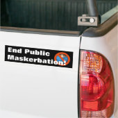 Anti-maskeropdrachten - openbare eindmaskerbatie bumpersticker (Op Truck)