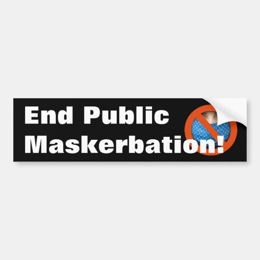 Anti-maskeropdrachten - openbare eindmaskerbatie bumpersticker (Voorkant)