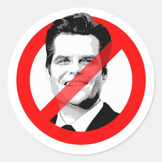 Anti Matt Gaetz Ronde Sticker (Voorkant)