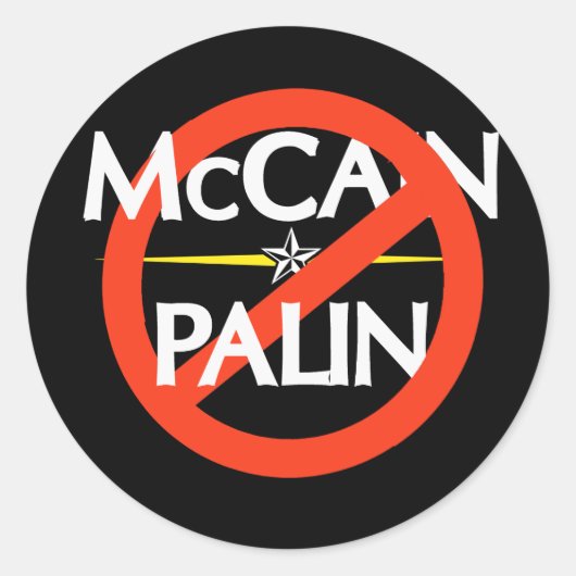 Anti-McCain/Palin Sticker (Voorkant)