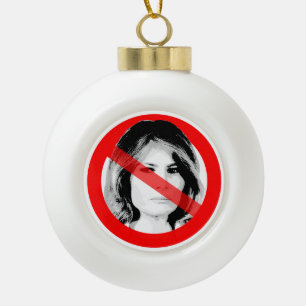 Anti Melania Trump stak zijn gezicht uit Keramische Bal Ornament