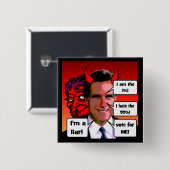 anti Mitt Romney Vierkante Button 5,1 Cm (Voorkant /achterkant)