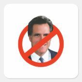 ANTI MITT ROMNEY VIERKANTE STICKER (Voorkant)