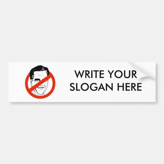 Anti Mitt Romney white - Bumpersticker (Voorkant)