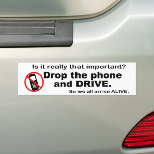 Anti-mobiele telefoon en rij bumpersticker