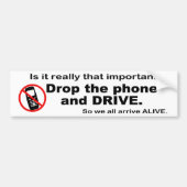 Anti-mobiele telefoon en rij bumpersticker (Voorkant)