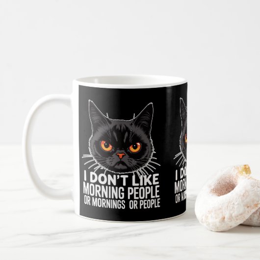 Anti-Morning Grumpy Katten Eigenaren Kat Moeders & Koffiemok (Met donut)