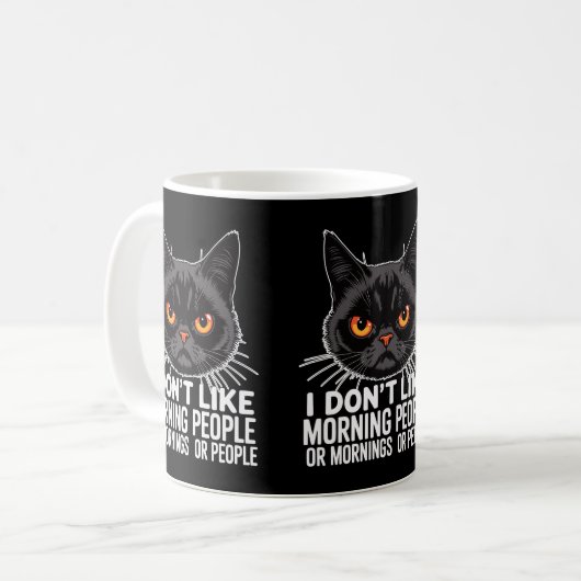 Anti-Morning Grumpy Katten Eigenaren Kat Moeders & Koffiemok (Voorkant links)