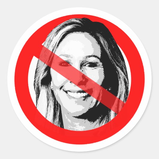 Anti MTG doorgestreept gezicht Ronde Sticker (Voorkant)