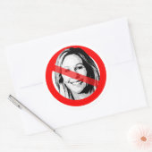 Anti MTG doorgestreept gezicht Ronde Sticker (Envelop)