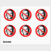 Anti MTG doorgestreept gezicht Ronde Sticker (Vel)