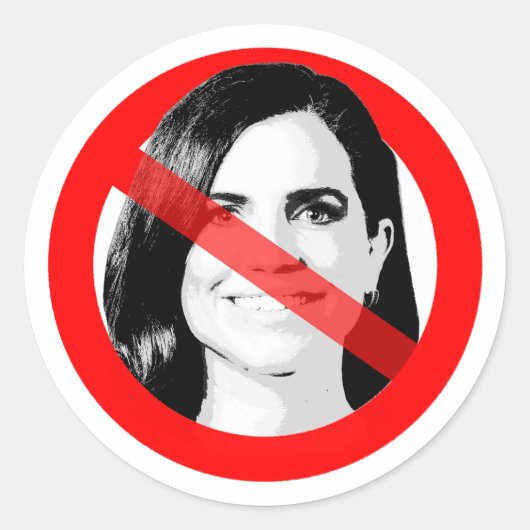 Anti Nancy Mace doorgestreept gezicht Ronde Sticker (Voorkant)