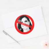 Anti Nancy Mace doorgestreept gezicht Ronde Sticker (Envelop)