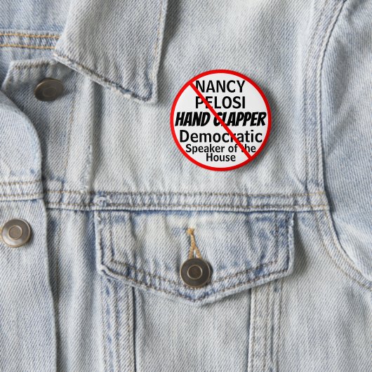 Anti-Nancy Pelosi Hand Clapper Humor Ronde Button 5,7 Cm (In situ)