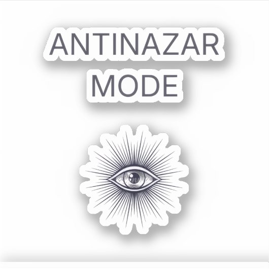 Anti Nazar Evil Eye Minimal Aesthetic Sticker (Voorkant)