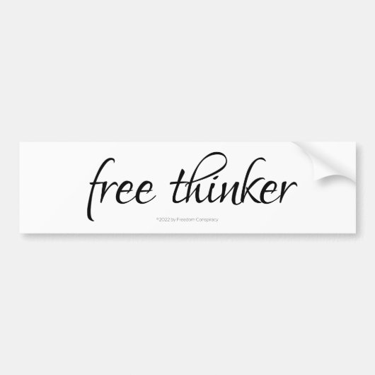 Anti-New World Order Free Thinker Independent Bumpersticker (Voorkant)