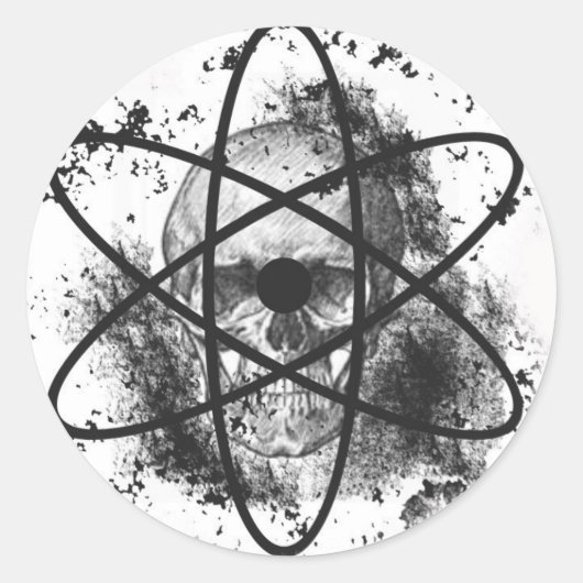 "Anti-nucleair skelet"* Ronde Sticker (Voorkant)