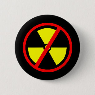 Anti-nucleair symbool Pinback Ronde Button 5,7 Cm