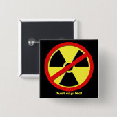 Anti Nukes - Japan zegt nee! Vierkante Button 5,1 Cm (Voorkant /achterkant)