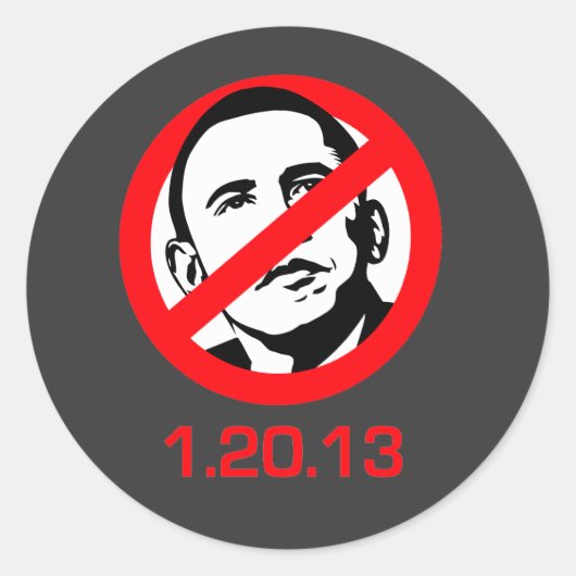 Anti-Obama - 1.20.13 Ronde Sticker (Voorkant)